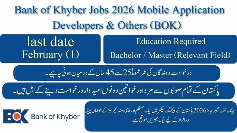 Bank of Khyber Jobs 2026