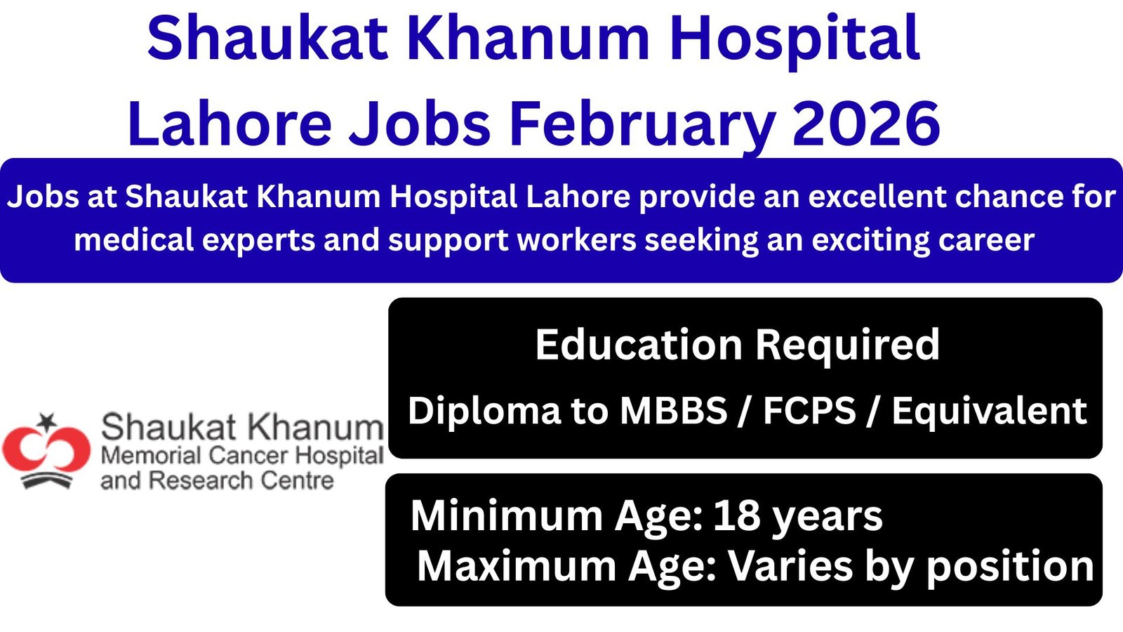 Shaukat Khanum Hospital Lahore Jobs February 2026