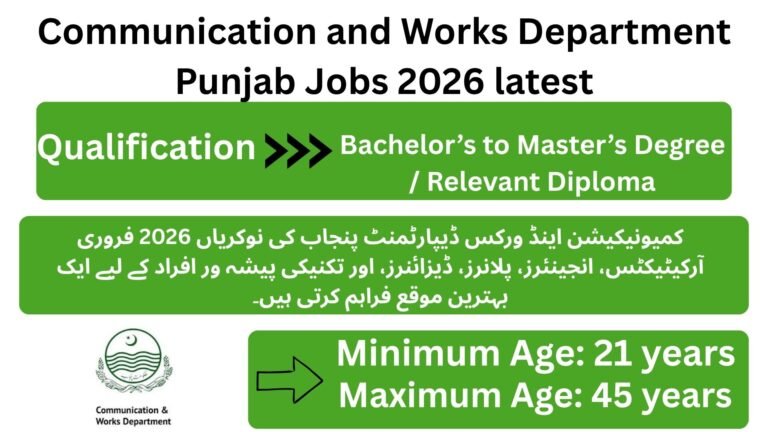 Communication and Works Department Punjab Jobs 2026 latest