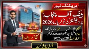 BOP SME, Trade & Agri Professionals 2026 vacancy alert feature image for Bank of Punjab jobs with eligibility, locations and online apply details.